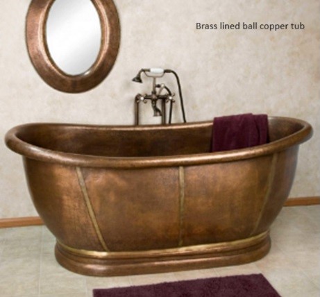 Brass lined ball copper tub