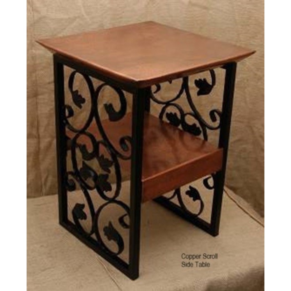 Copper Scroll Side Table