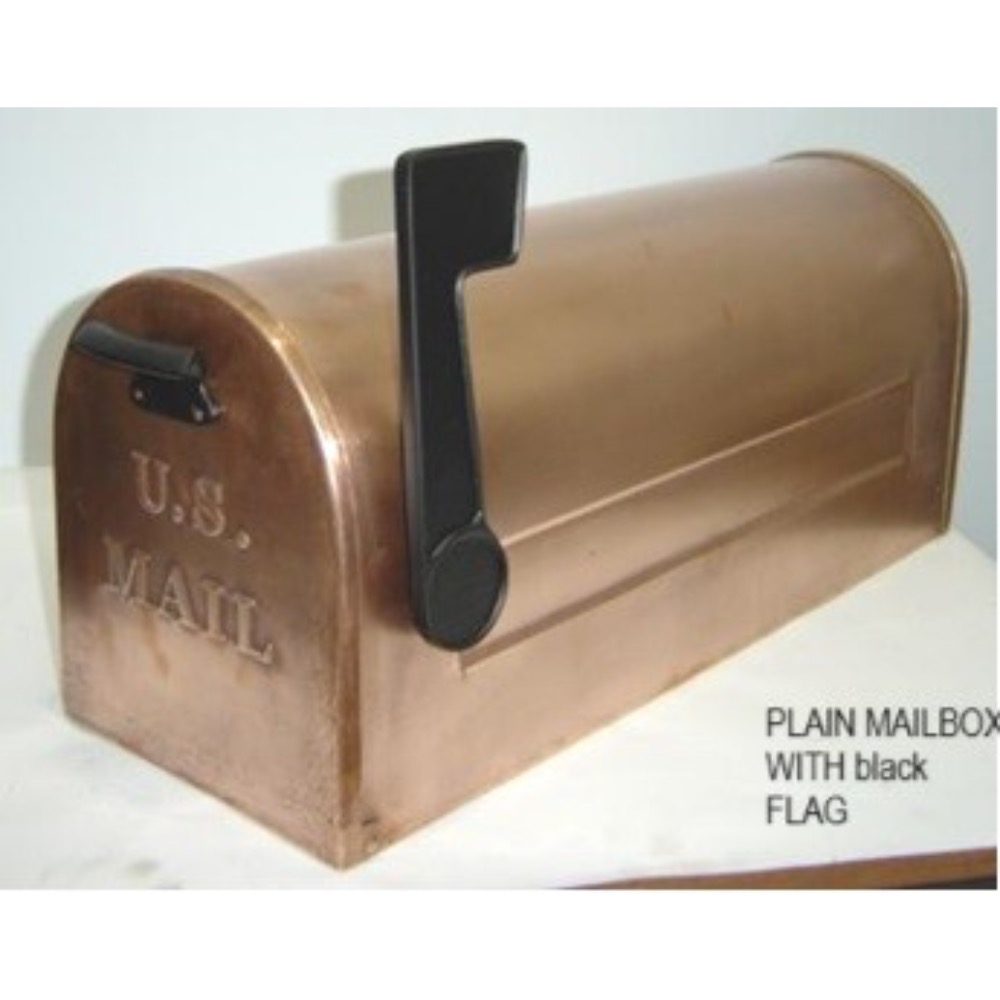 PLAIN MAILBOX WITH black FLAG